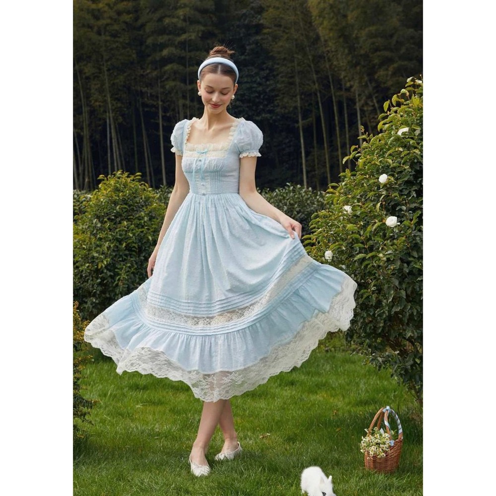 Lace Made Cinderella Dress II Light Blue Large New With Tags